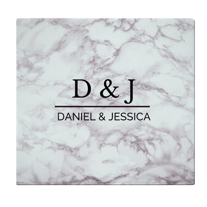 Personalised Marble Effect Glass Chopping Board/Worktop Saver - MK&JD Gifts