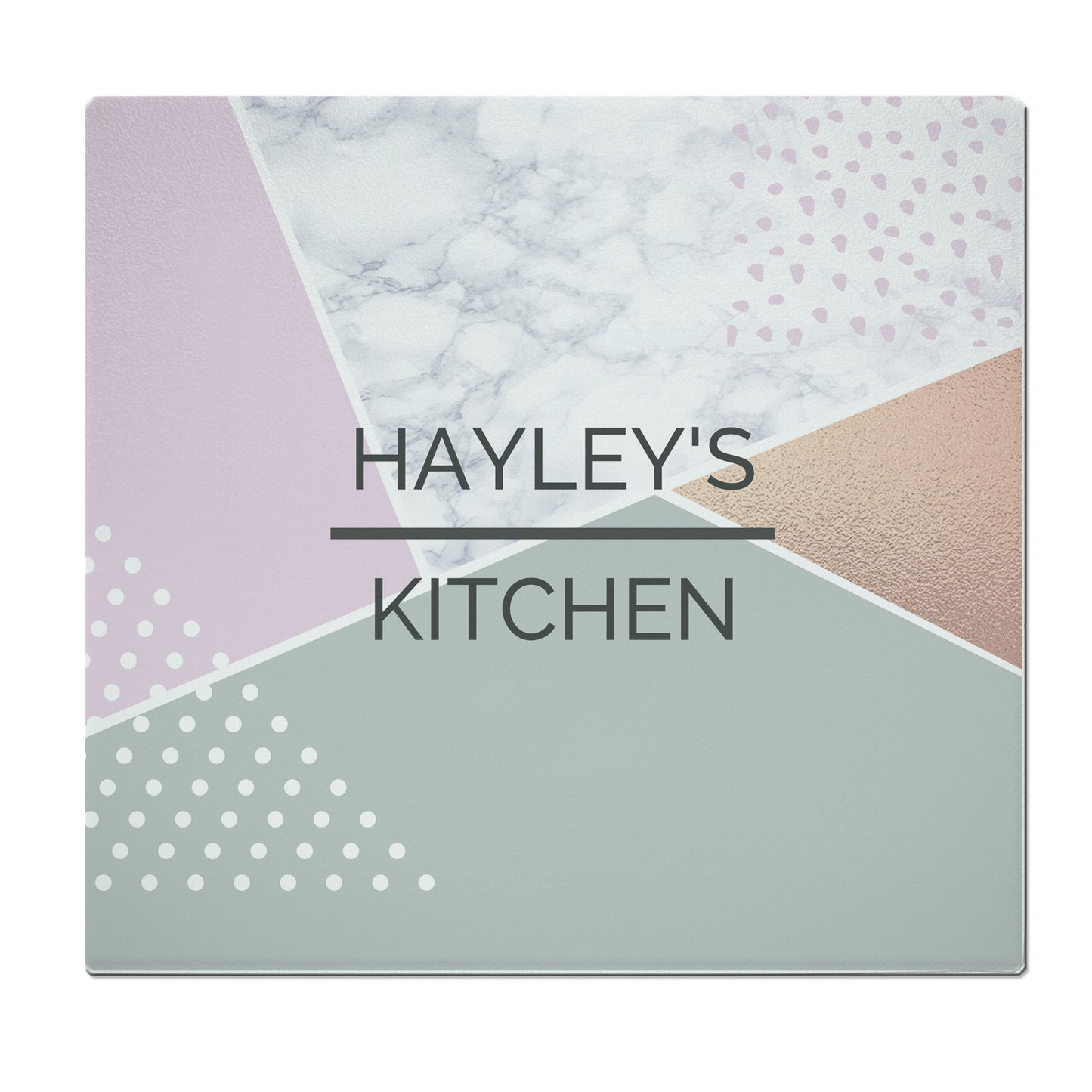 Personalised Geometric Glass Chopping Board/Worktop Saver - MK&JD Gifts