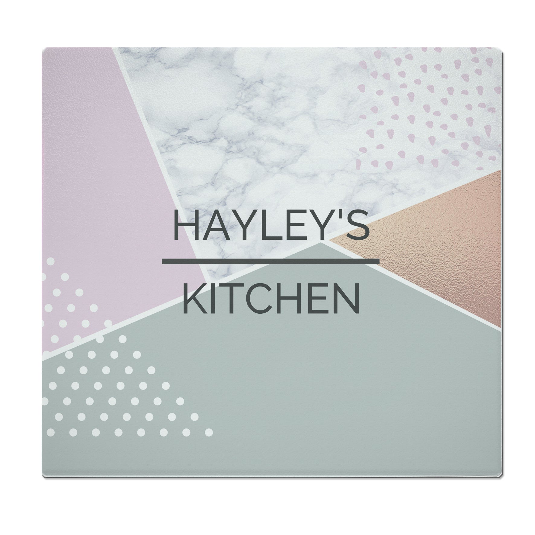 Personalised Geometric Glass Chopping Board/Worktop Saver - MK&JD Gifts