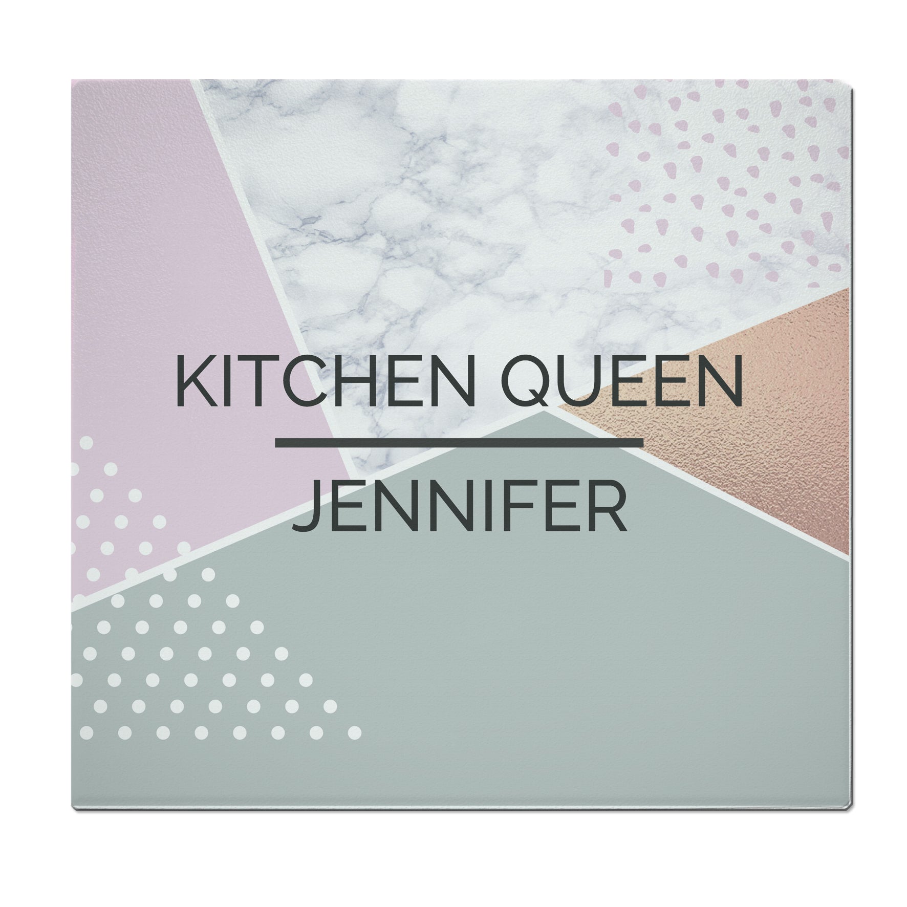 Personalised Geometric Glass Chopping Board/Worktop Saver - MK&JD Gifts