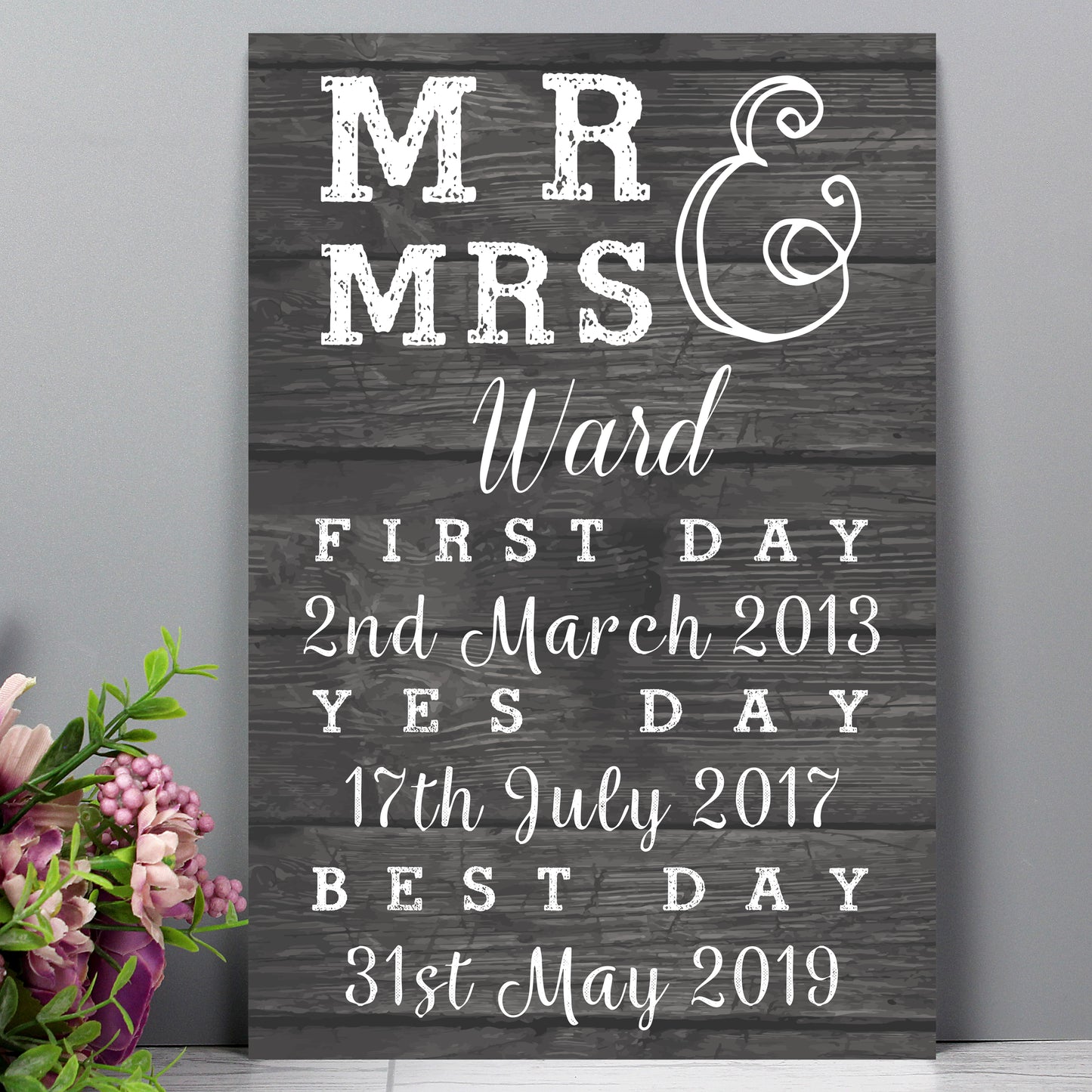 Personalised Mr & Mrs First Day Yes Day & Best Day Metal Sign - MK&JD Gifts