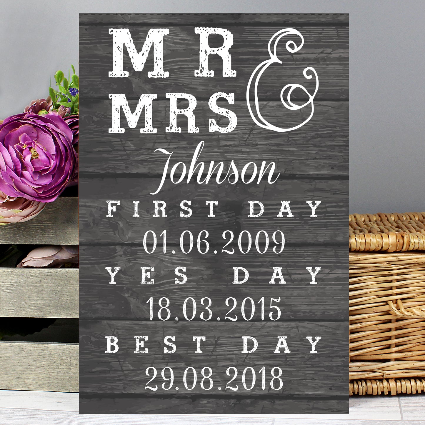 Personalised Mr & Mrs First Day Yes Day & Best Day Metal Sign - MK&JD Gifts