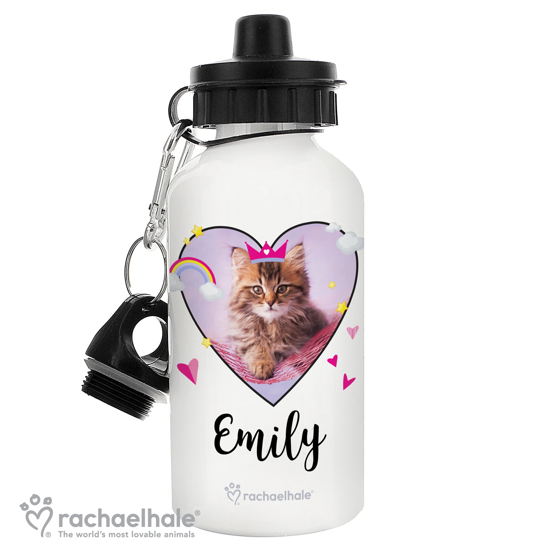 Personalised Rachael Hale Cute Cat Drinks Bottle - MK&JD Gifts