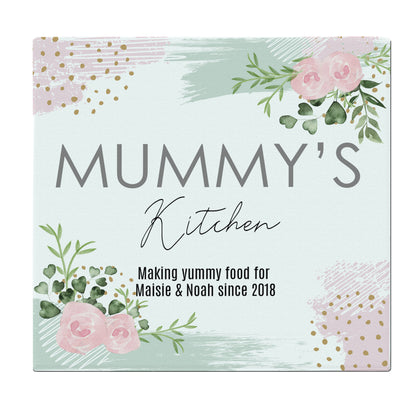 Personalised Abstract Rose Glass Chopping Board/Worktop Saver - MK&JD Gifts
