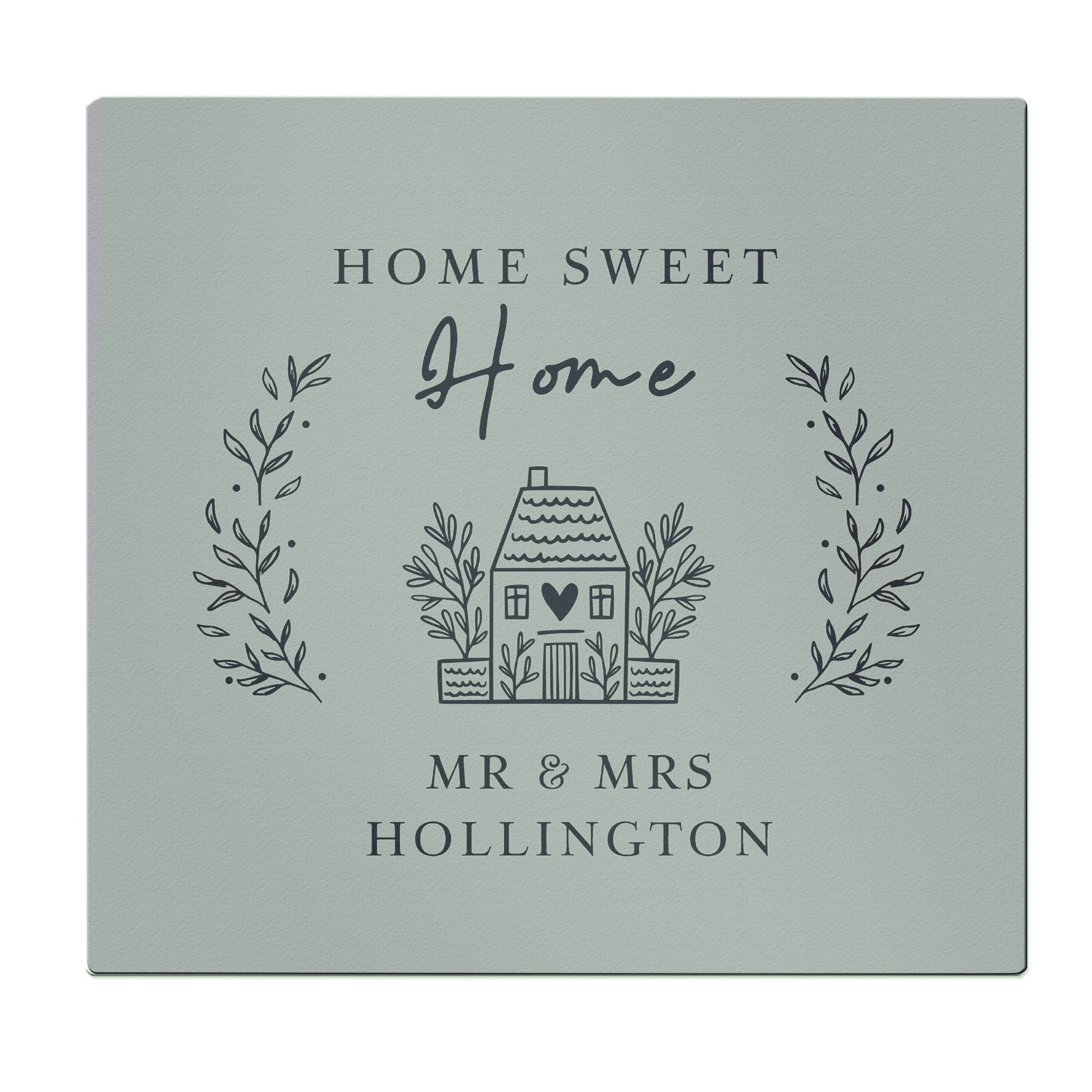 Personalised HOME Glass Chopping Board/Worktop Saver - MK&JD Gifts