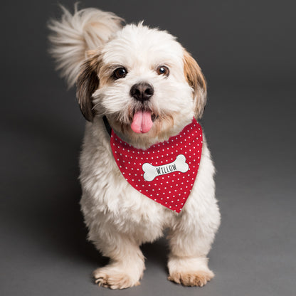 Personalised Red Polka Dot Dog Bandana - MK&JD Gifts