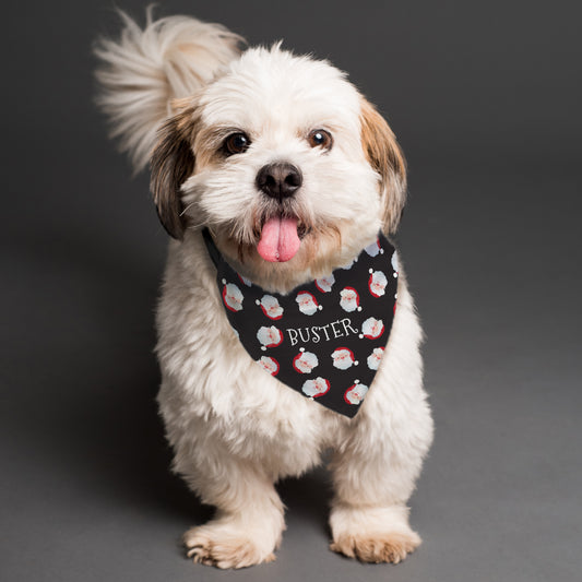 Personalised Santa Black Dog Bandana - MK&JD Gifts