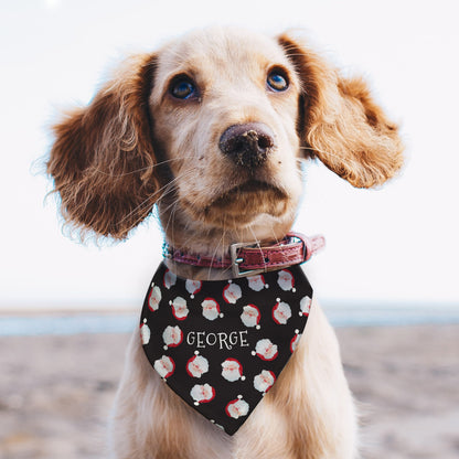 Personalised Santa Black Dog Bandana - MK&JD Gifts