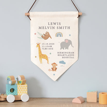 Personalised Safari Animals Hanging Banner - MK&JD Gifts