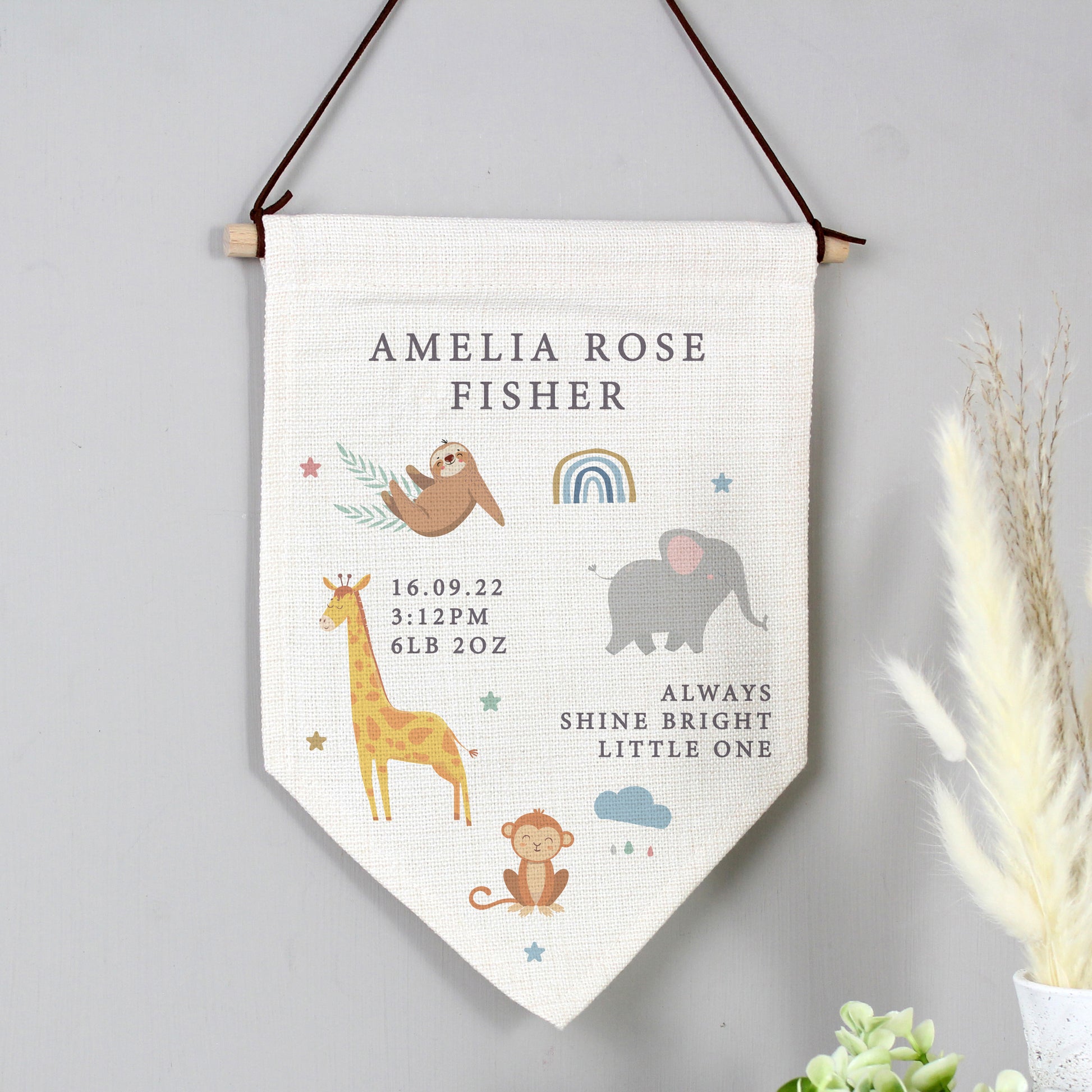 Personalised Safari Animals Hanging Banner - MK&JD Gifts