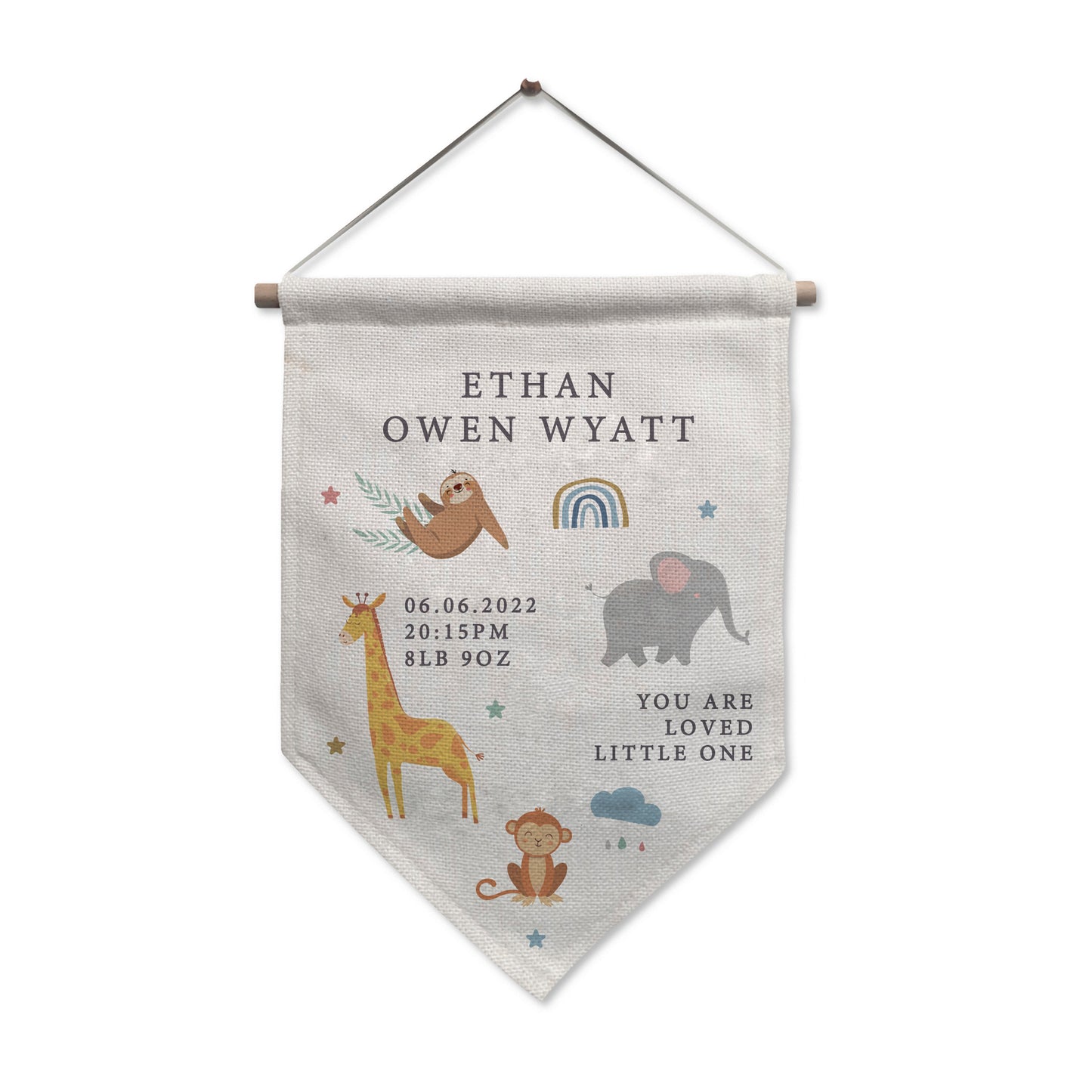 Personalised Safari Animals Hanging Banner - MK&JD Gifts