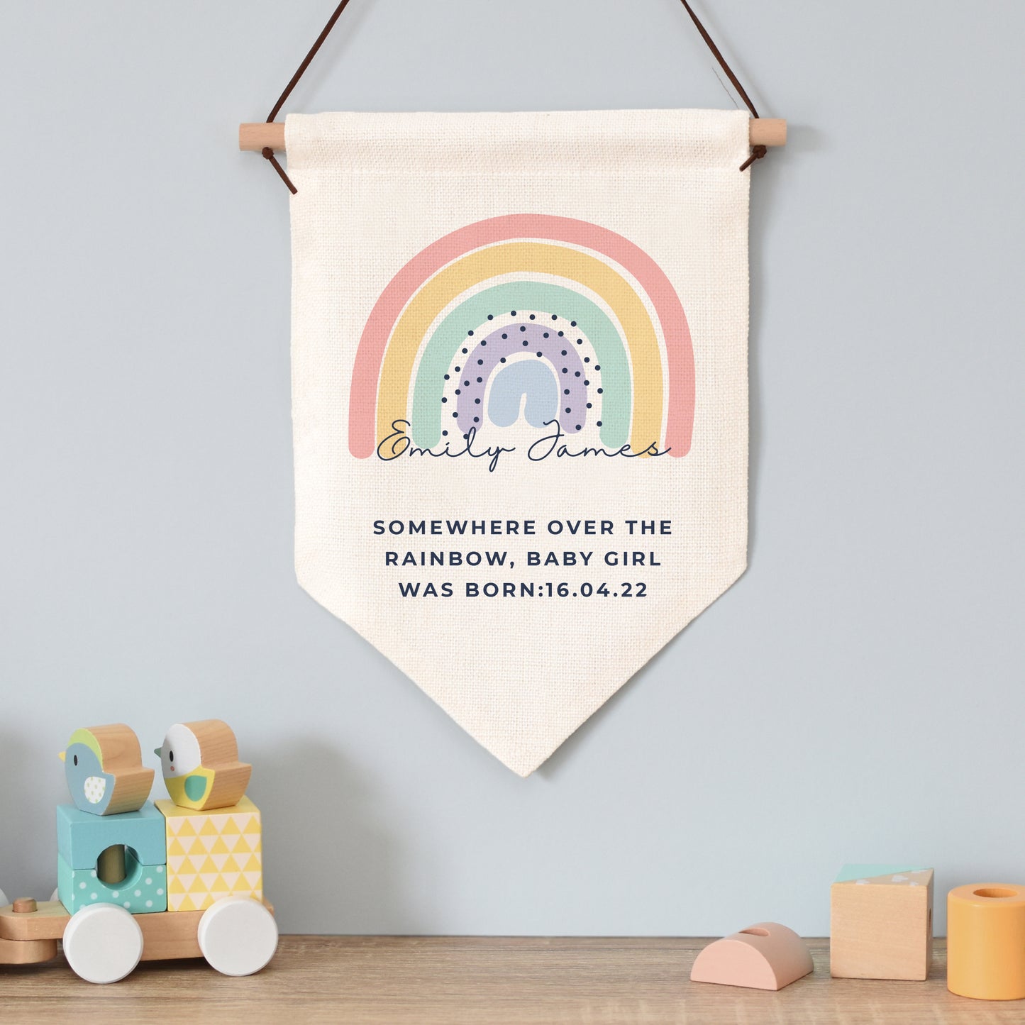 Personalised Rainbow Hanging Banner - MK&JD Gifts