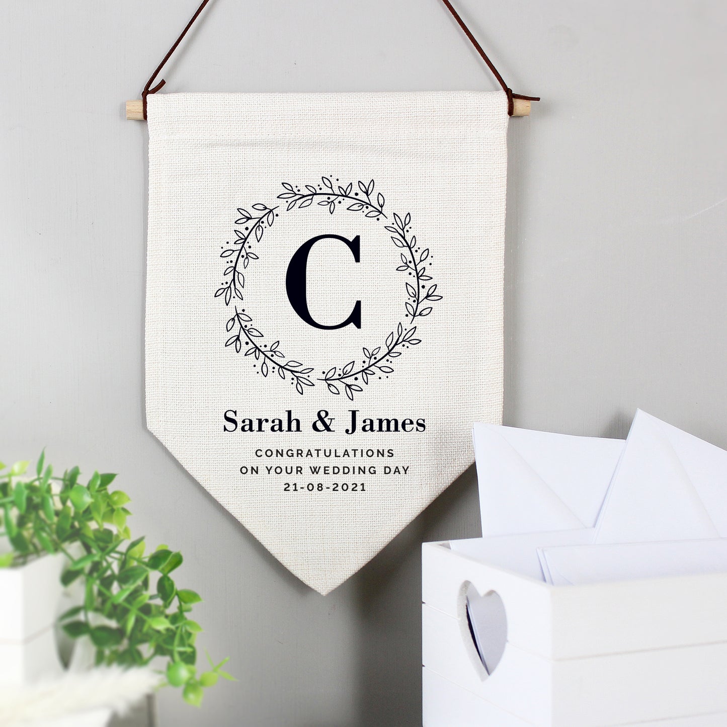 Personalised Floral Leaf Hanging Banner - MK&JD Gifts