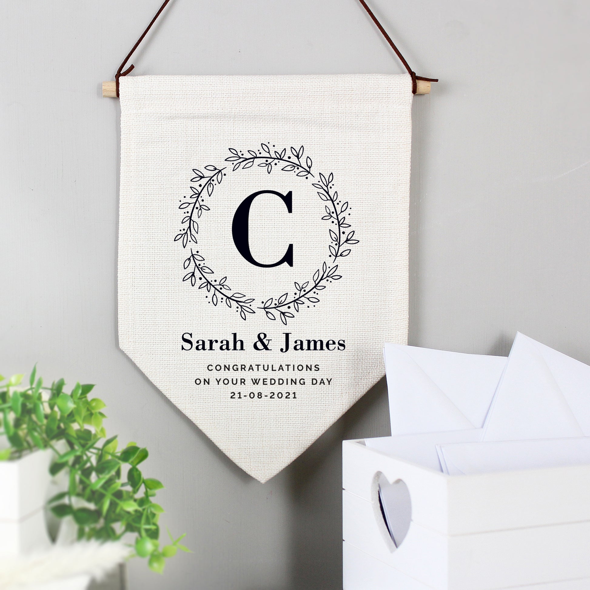 Personalised Floral Leaf Hanging Banner - MK&JD Gifts
