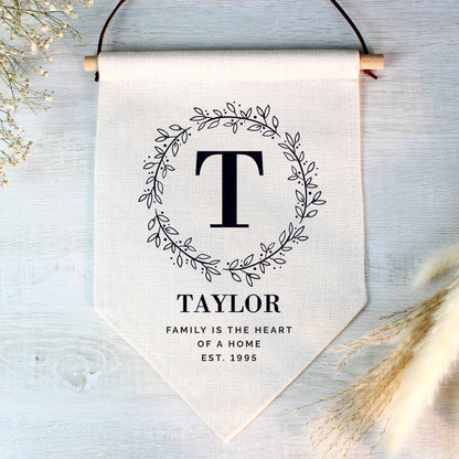 Personalised Floral Leaf Hanging Banner - MK&JD Gifts