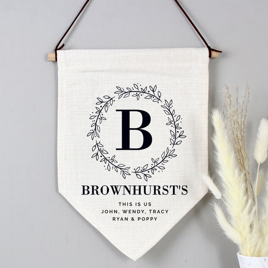 Personalised Floral Leaf Hanging Banner - MK&JD Gifts