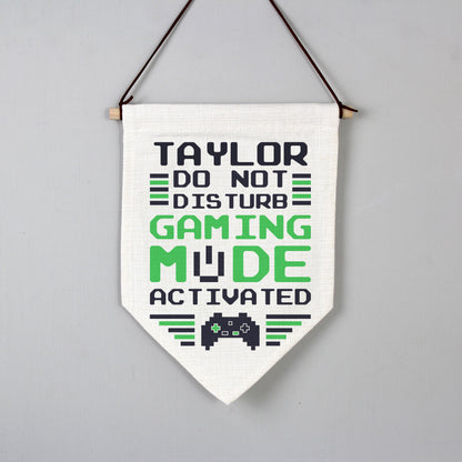 Personalised Gaming Mode Hanging Banner - MK&JD Gifts