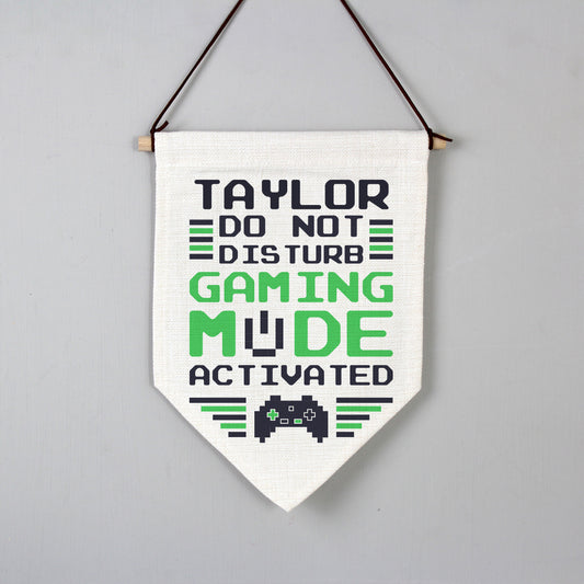 Personalised Gaming Mode Hanging Banner - MK&JD Gifts
