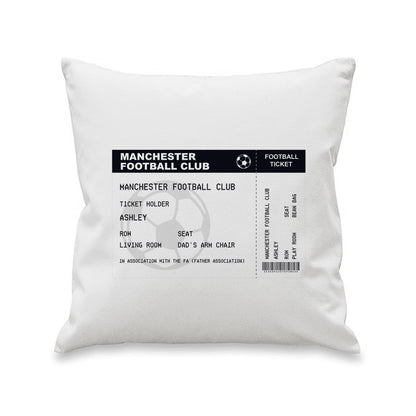 Personalised Football Ticket Cushion - MK&JD Gifts