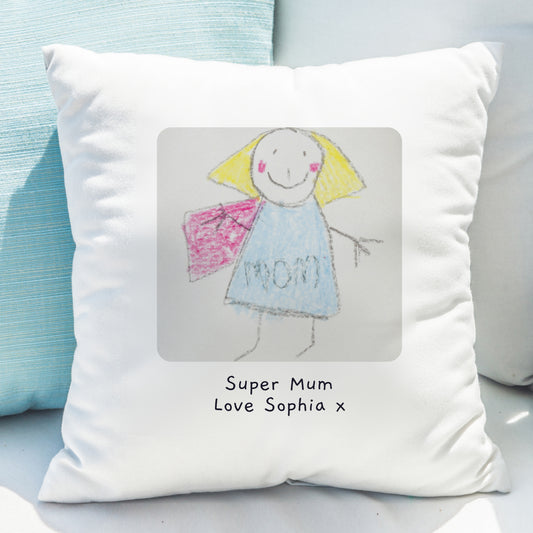 Personalised Childrens Drawing Photo Upload Cushion - MK&JD Gifts