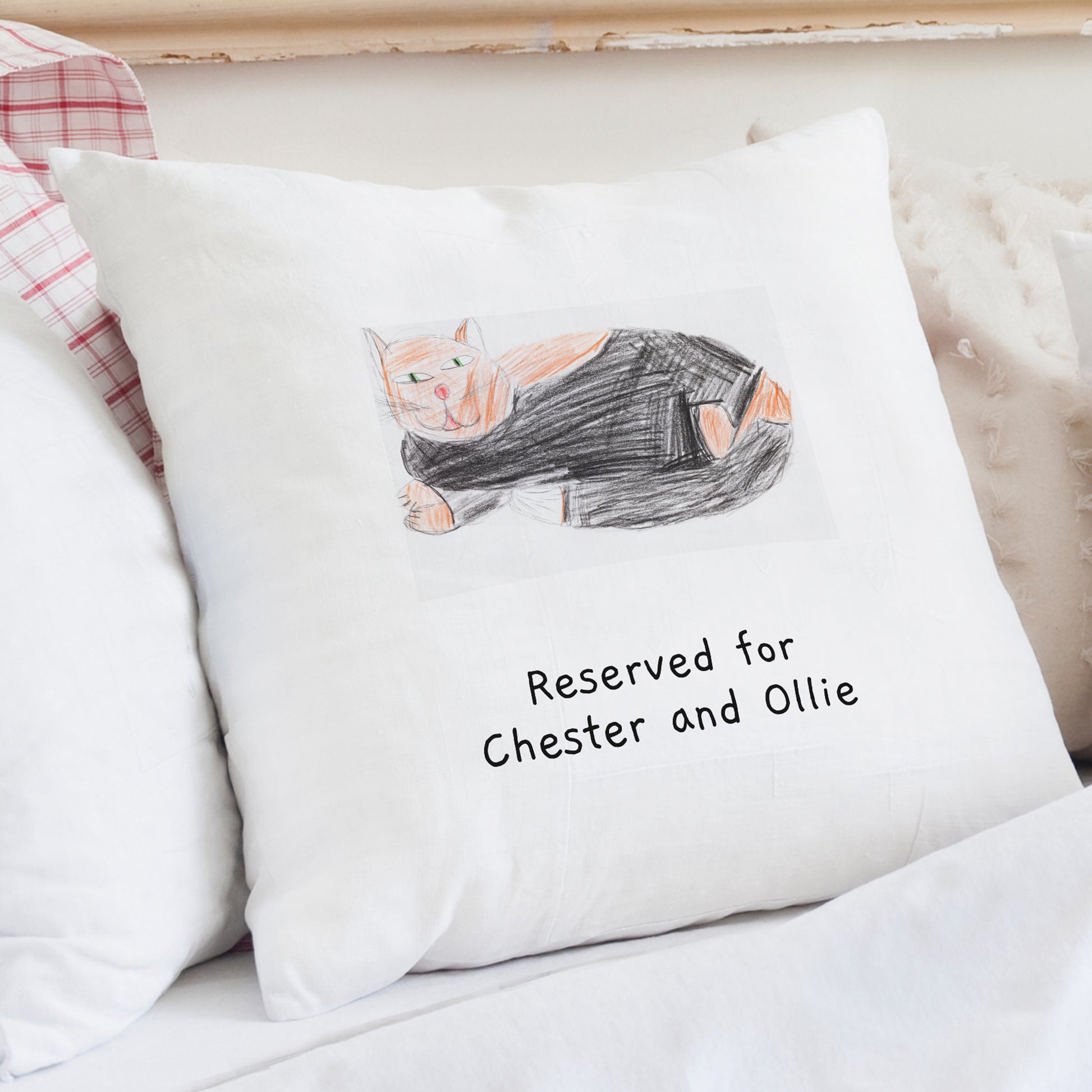 Personalised Childrens Drawing Photo Upload Cushion - MK&JD Gifts