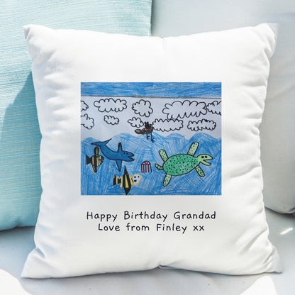 Personalised Childrens Drawing Photo Upload Cushion - MK&JD Gifts