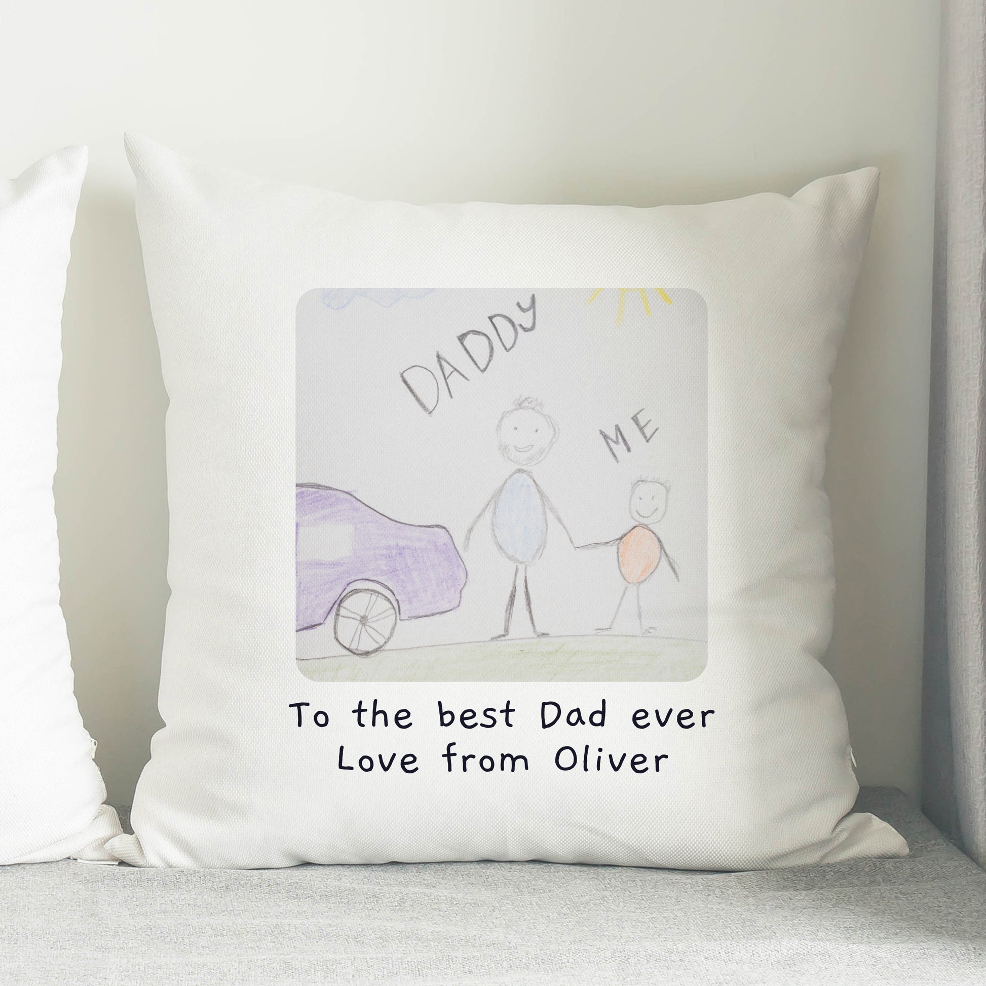 Personalised Childrens Drawing Photo Upload Cushion - MK&JD Gifts