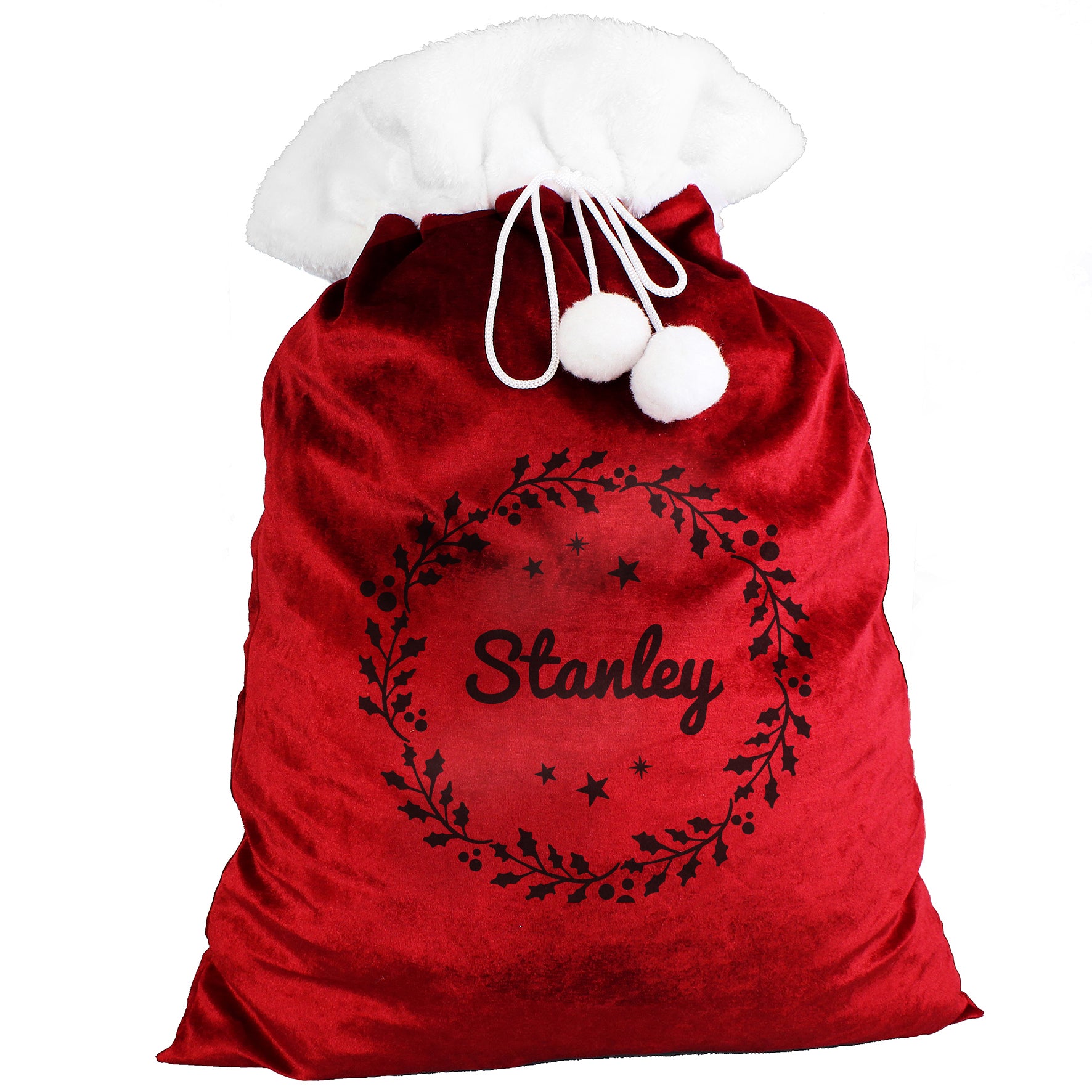 Personalised Holly Red Christmas Sack - MK&JD Gifts