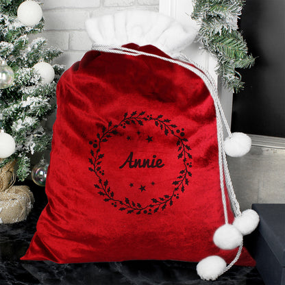 Personalised Holly Red Christmas Sack - MK&JD Gifts