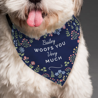 Personalised Floral Dog Bandana - MK&JD Gifts