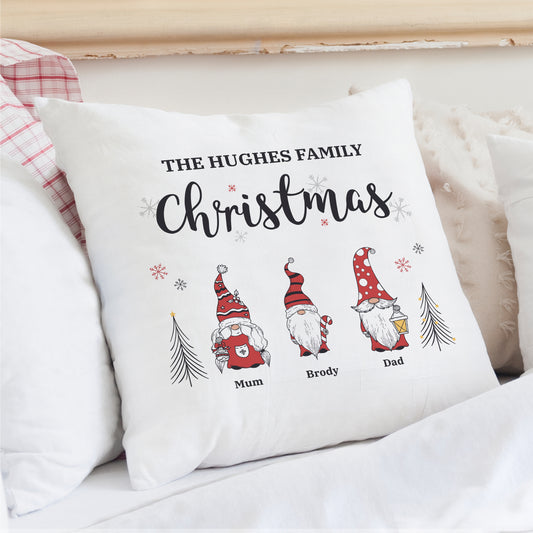 Personalised Gonk Family Christmas Cushion - MK&JD Gifts