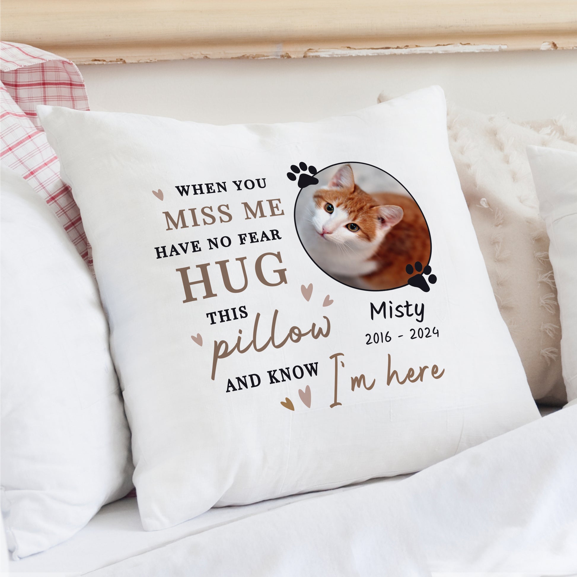 Personalised Memorial Pet Photo Upload Cushion - MK&JD Gifts