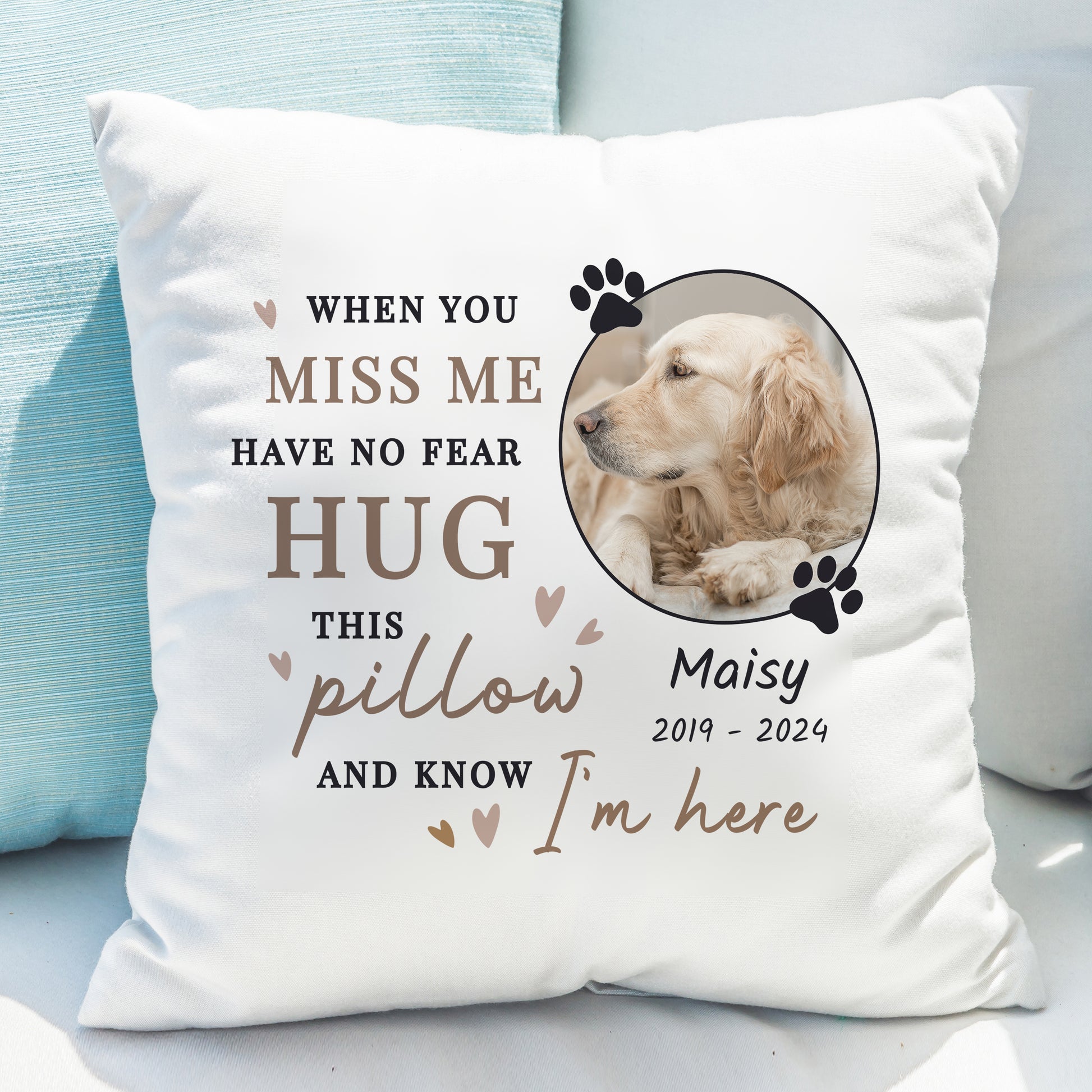 Personalised Memorial Pet Photo Upload Cushion - MK&JD Gifts