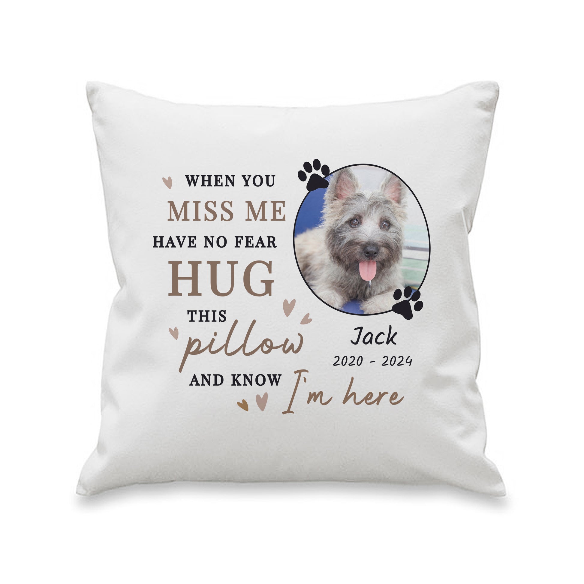 Personalised Memorial Pet Photo Upload Cushion - MK&JD Gifts