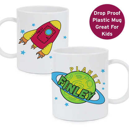 Personalised Space Plastic Mug - MK&JD Gifts