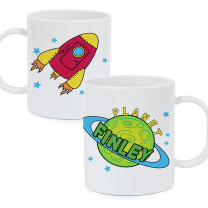 Personalised Space Plastic Mug - MK&JD Gifts