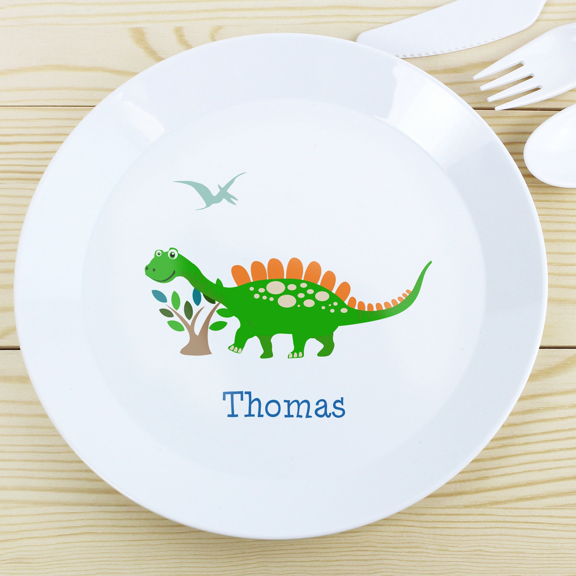 Personalised Dinosaur Plastic Plate - MK&JD Gifts