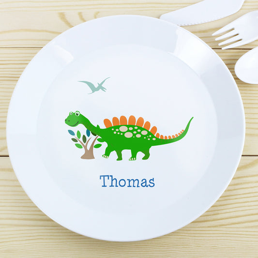 Personalised Dinosaur Plastic Plate - MK&JD Gifts