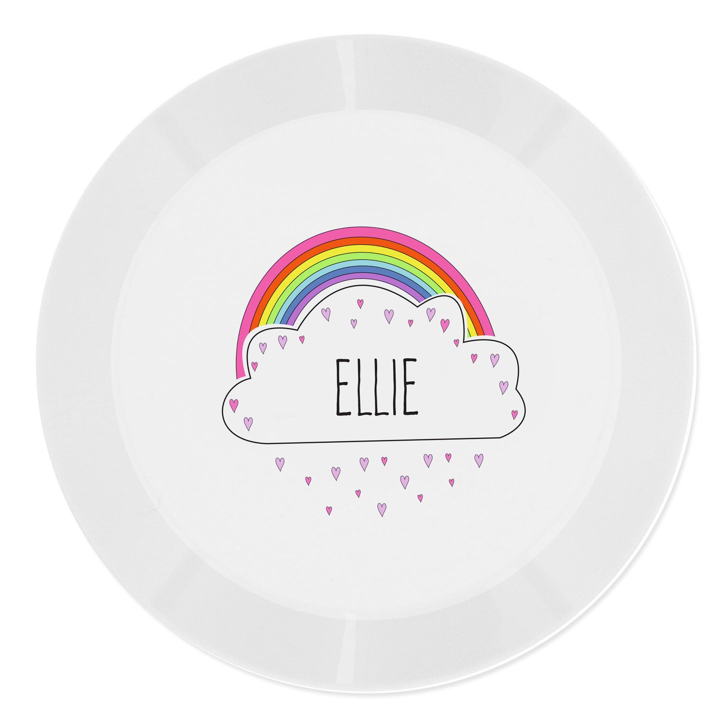 Personalised Rainbow Plastic Plate - MK&JD Gifts