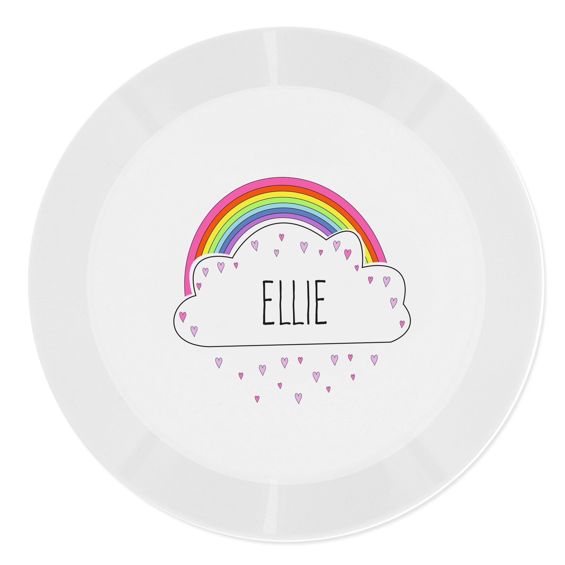 Personalised Rainbow Plastic Plate - MK&JD Gifts