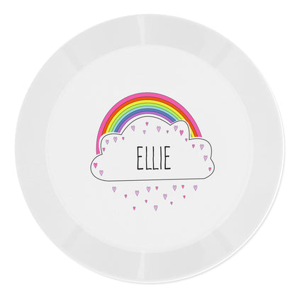 Personalised Rainbow Plastic Plate - MK&JD Gifts