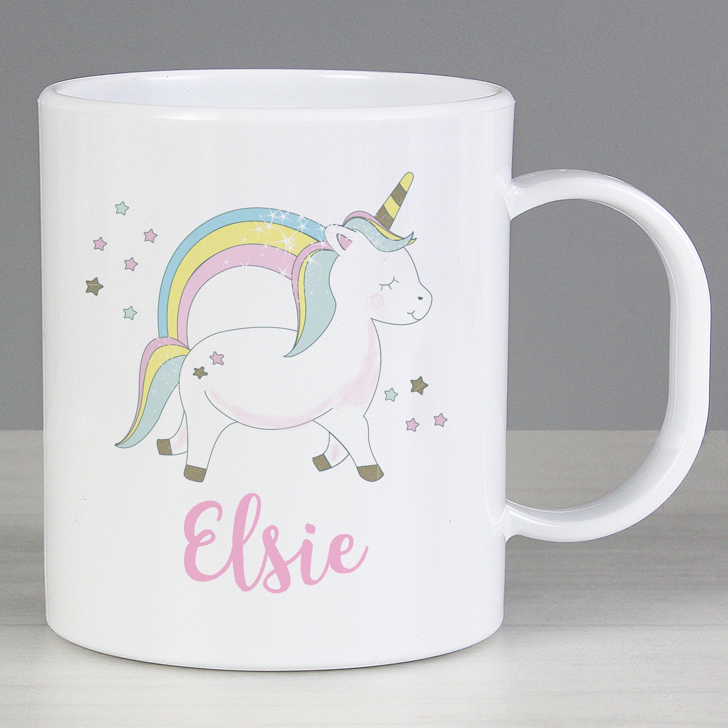 Personalised Baby Unicorn Plastic Mug - MK&JD Gifts