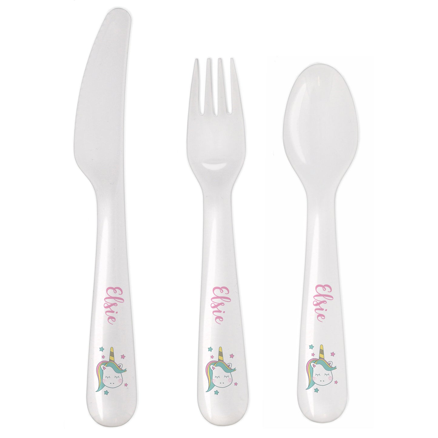 Personalised Baby Unicorn Plastic Cutlery - MK&JD Gifts