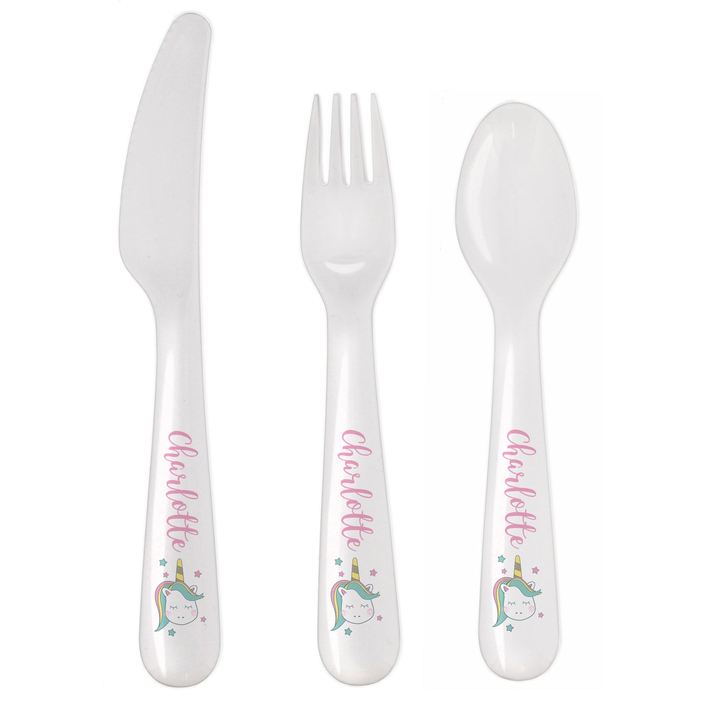 Personalised Baby Unicorn Plastic Cutlery - MK&JD Gifts