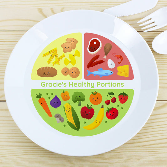 Personalised Healthy Eating Portions Plastic Plate - MK&JD Gifts