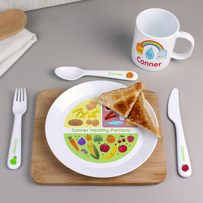 Personalised Healthy Eating Plastic Cutlery - MK&JD Gifts