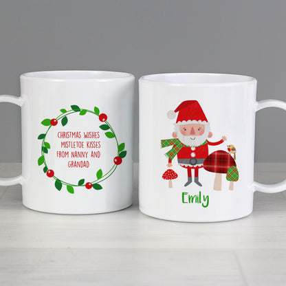 Personalised Christmas Toadstool Santa Plastic Mug - MK&JD Gifts