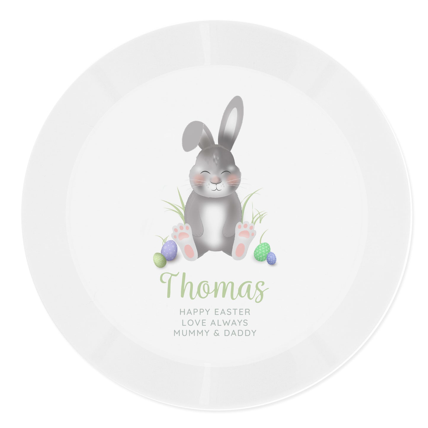 Personalised Easter Bunny Plastic Plate - MK&JD Gifts