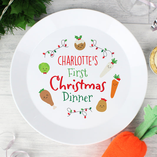 Personalised 'First Christmas Dinner' Plastic Plate - MK&JD Gifts