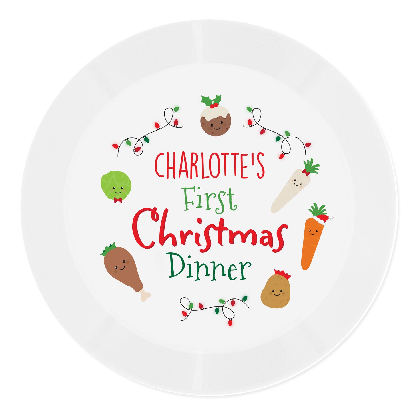 Personalised 'First Christmas Dinner' Plastic Plate - MK&JD Gifts